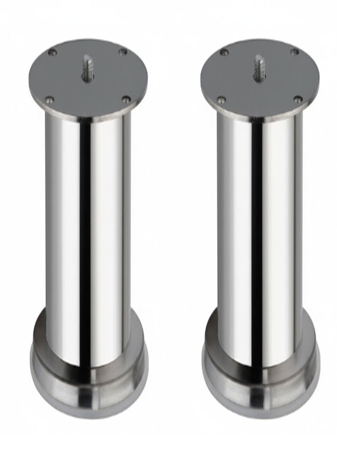 JAGGER أرجل دعم أثاث JAGGER JAG406 مقاس 4 بوصات من الفولاذ المقاوم للصدأ للأرائك والأسرة والخزائن ودواليب الملابس والطاولات | أرجل دعم معدنية قوية ومتينة للخزائن | سهلة التركيب، تدوم طويلاً (2، كروم [NX11]) - Image 1